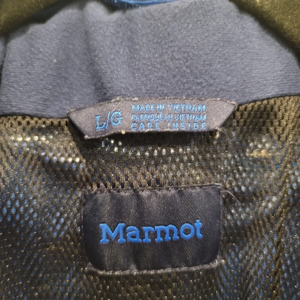 Sz Large (Kids) Marmot Boy's Hooded Blue Windbreaker